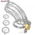 Металлический наконечник для пениса, клетка для пениса, мужское устройство верности, замок для пениса, БДСМ бондаж, эротический продукт, секс-игрушки для мужчин, женский