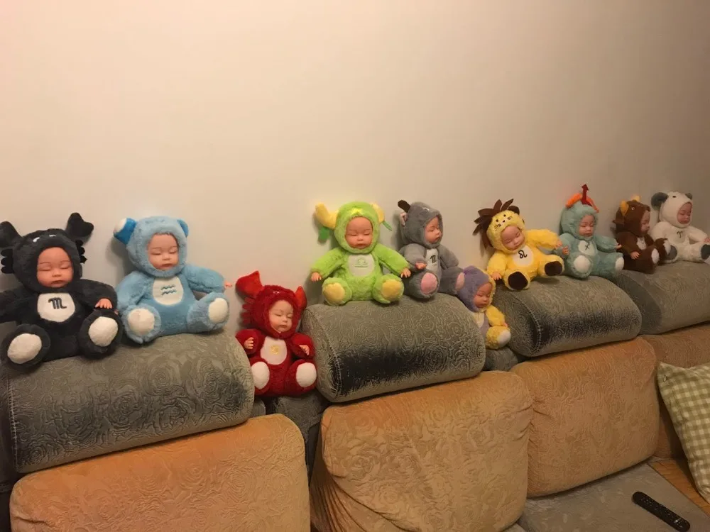 Мягкая игрушка спящая кукла в одежде знак зодиака 25 см(сидящий размер),куклы лол плюшевые игрушки с знаком зодиакальных созвездий,новогодние подарок на день рождения для детей девочек на коллекцию, из России