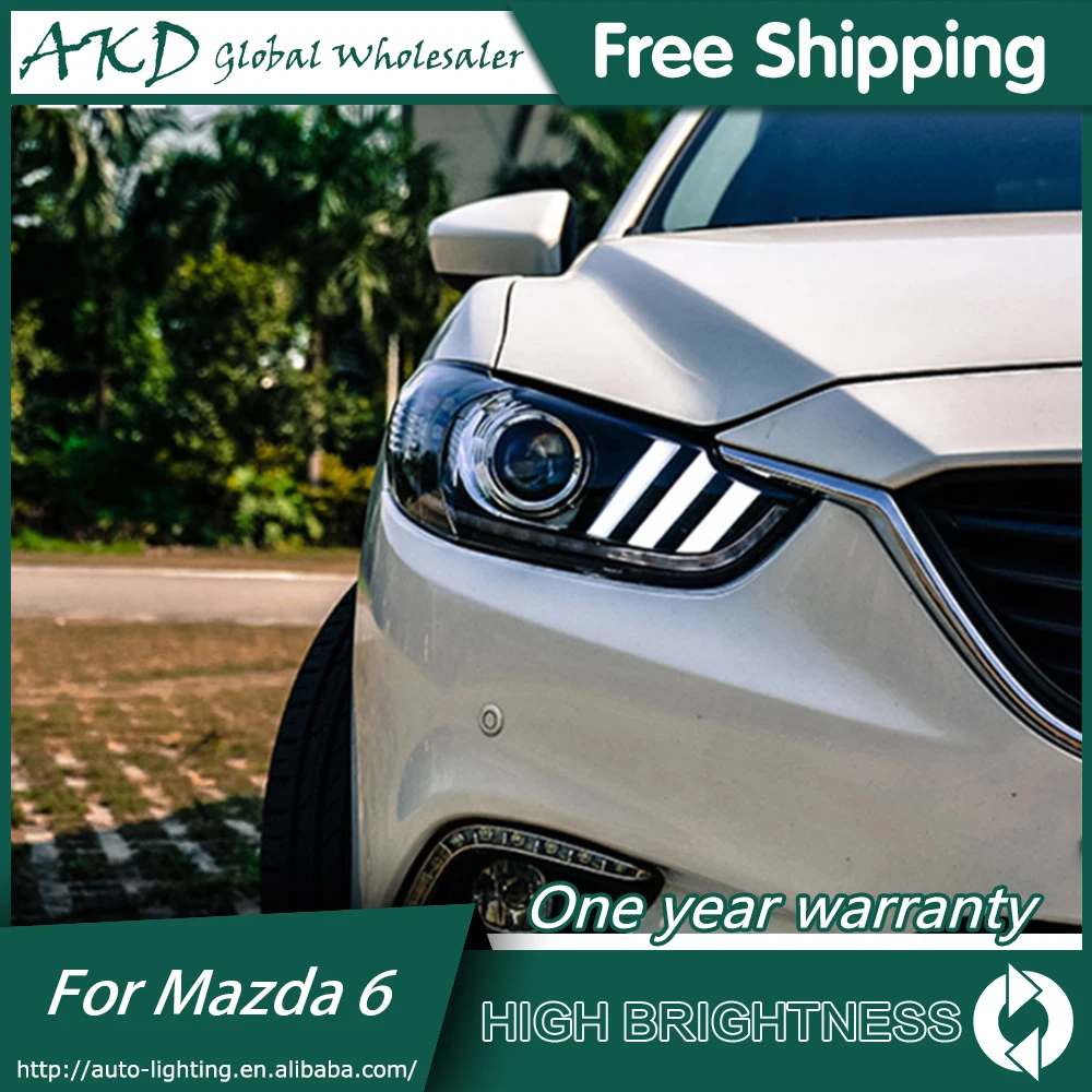AKD автомобильный Стайлинг для Mazda 6 фары azda6 Atenza светодиодный фонарь Mustan дизайн DRL Bi Xenon объектив Высокий Низкий луч парковка