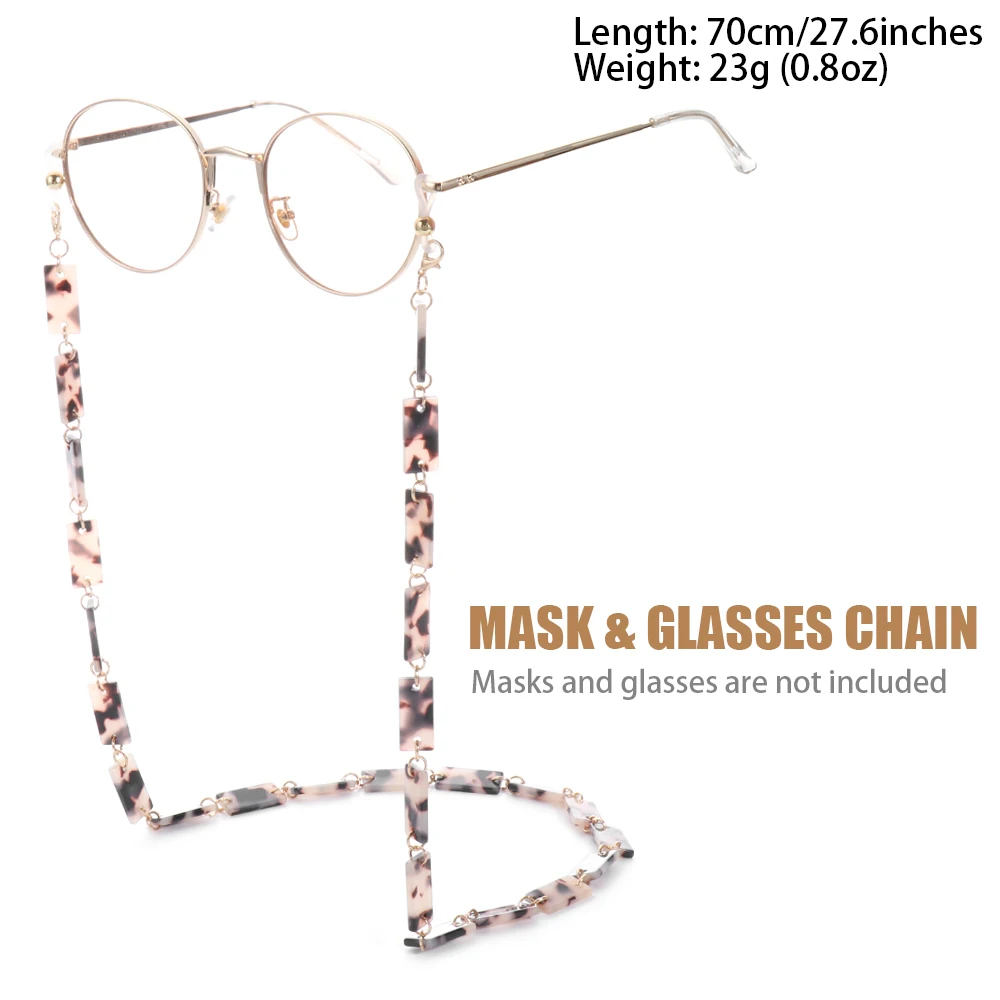 

Leopard Acrylic Women Sunglasses Chains Fashion Mask Chain Tortoise Mask Eyeglass Holder Lanyard Around Neck Glasses Chains