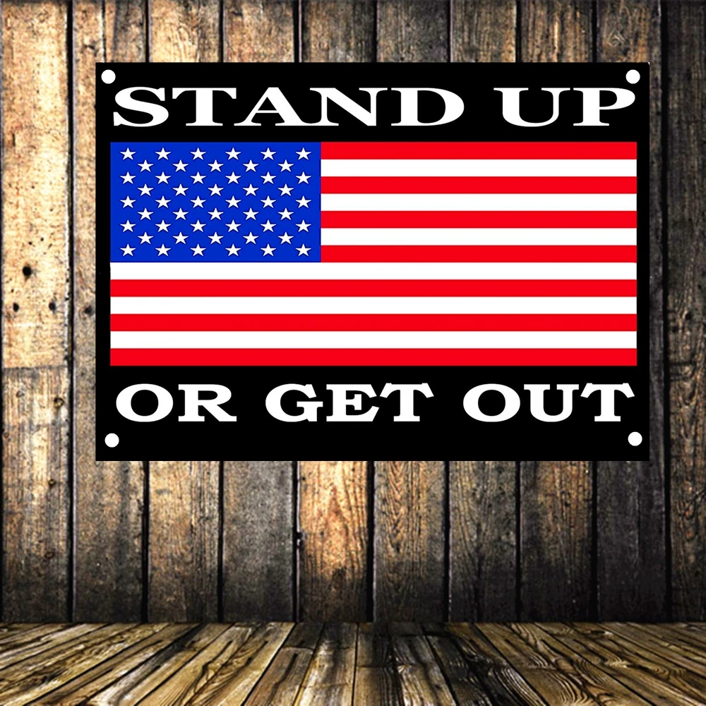 Стоьте вверх или выйти ретро Флаг США баннер искусство украшения дома подвесной