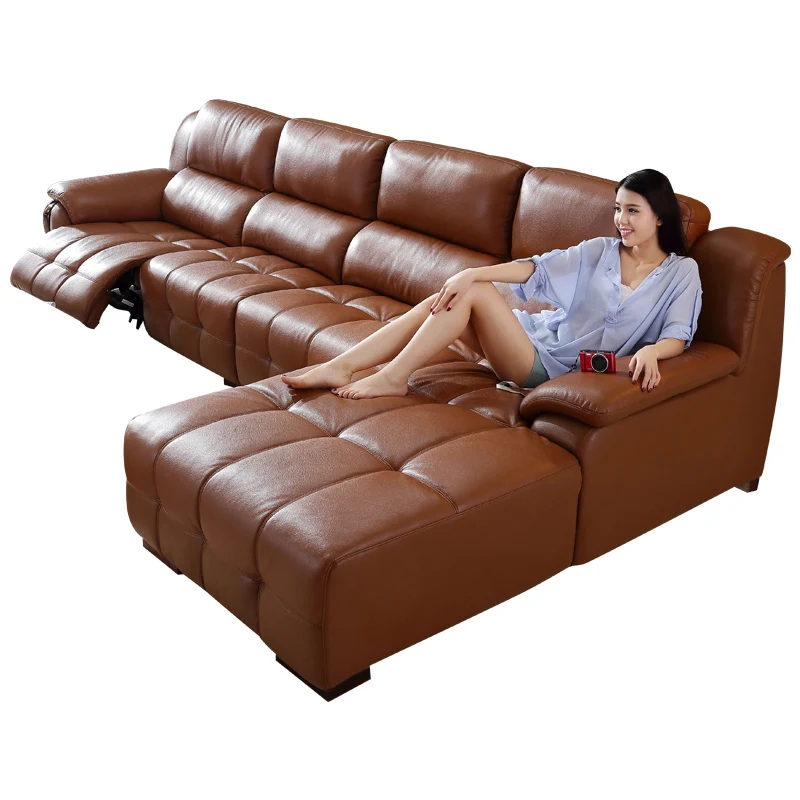 Комплект диванов для гостиной из натуральной кожи салонный Электрический Диван