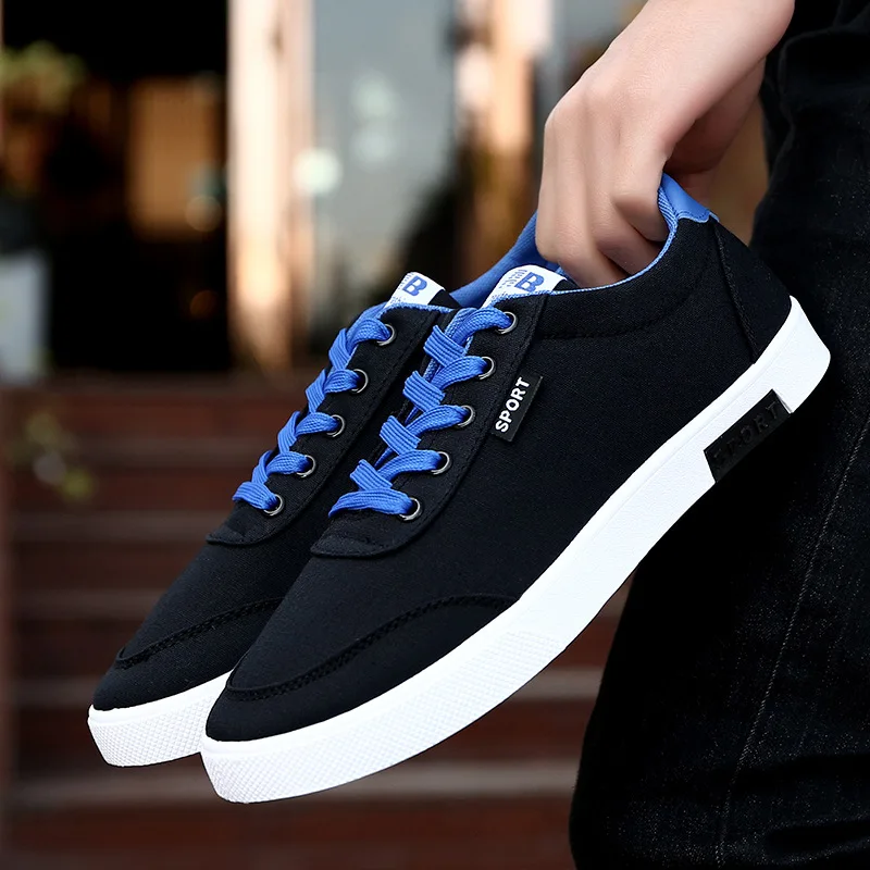 Solid sneakers men shoes mans footwear 2019 fashion lace-up casual breathable vulcanized male tennis |