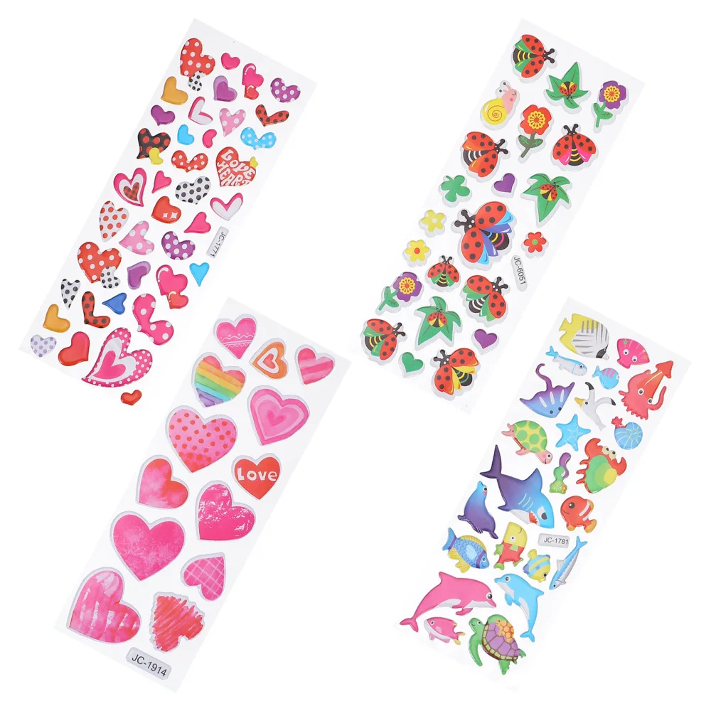 

80pcs Puffy Stickers 3D Stickers Pack Cartoon Stickers Lovely Decals for Kids