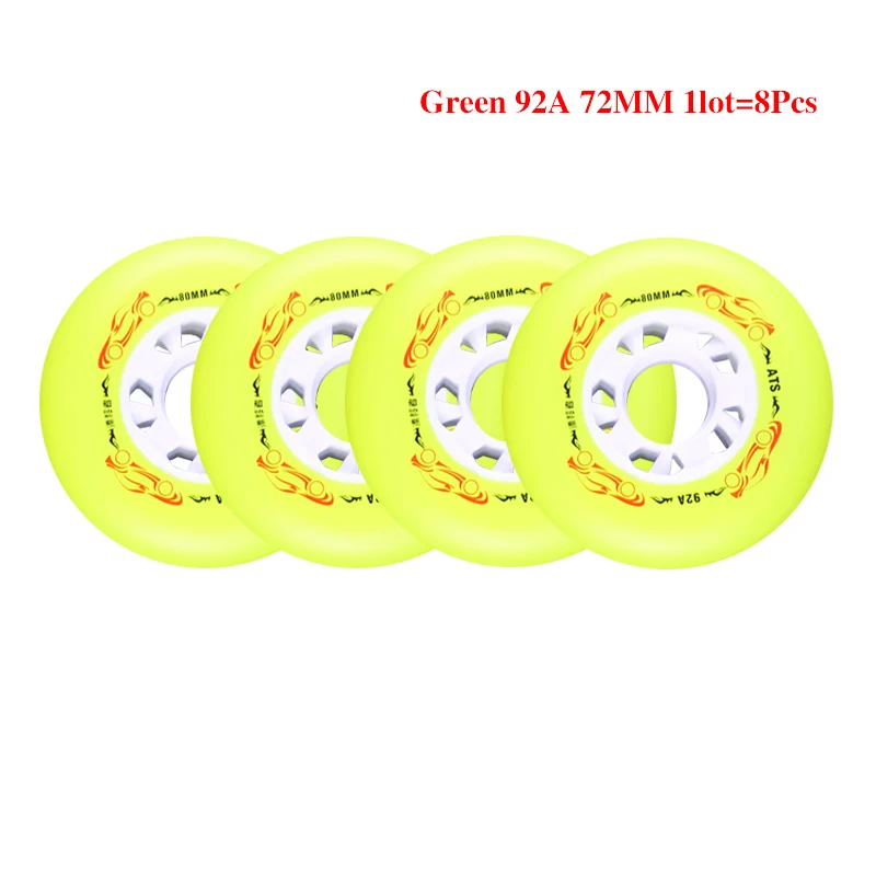 Yellow 72mm 8pcs 92A Slide 80 76 72 мм встроенные колеса для роликовых коньков для слалома Slide обувь для катания на коньках для детей и взрослых для SEBA Powerslide LZ72 - Цвет: Yellow 72mm 8pcs
