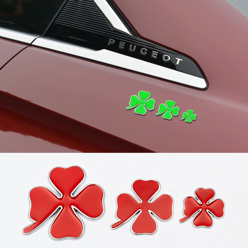 Стайлинг четырехлистного клевера 3D металлическая наклейка-эмблема для Skoda Chevrolet