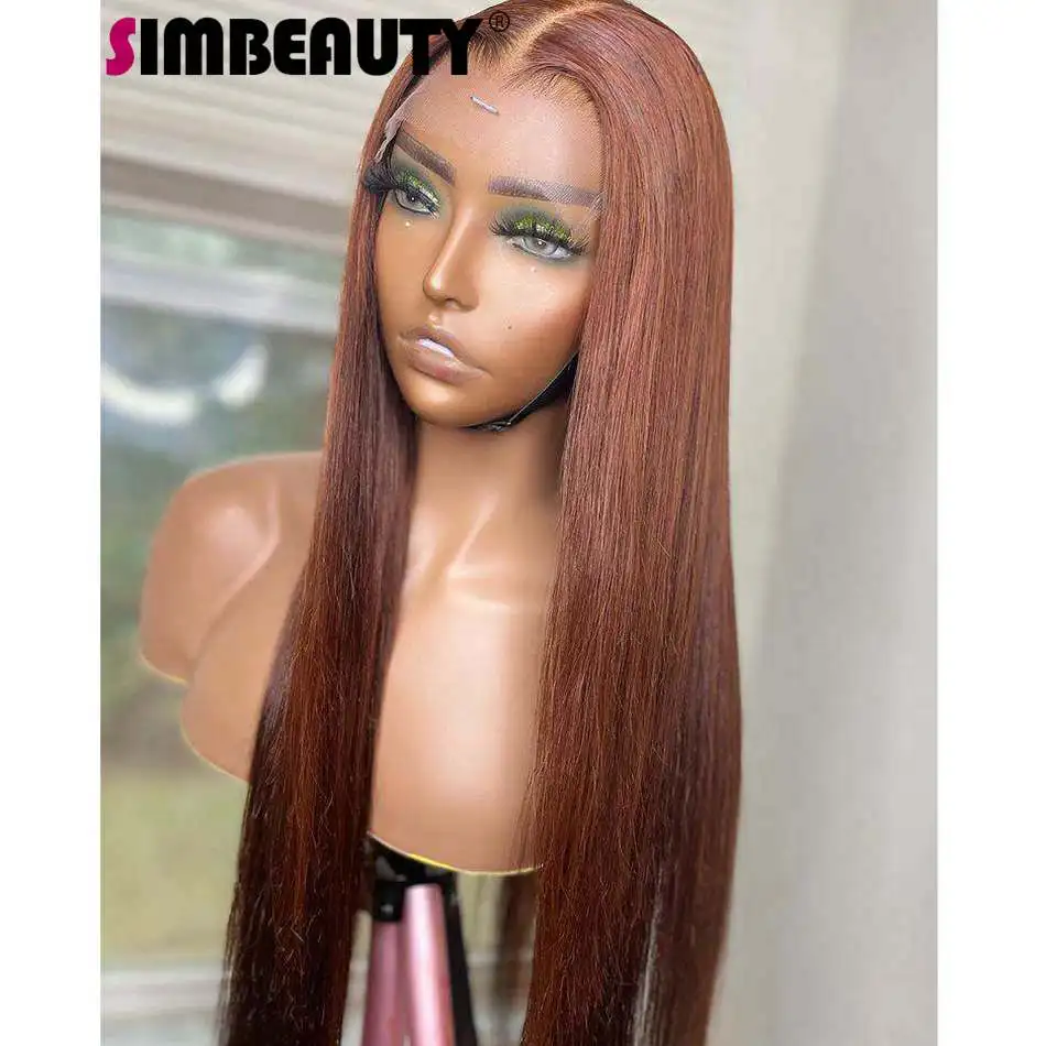 Гладкие прямые индийские человеческие волосы Remy 360 кружевной передний парик с