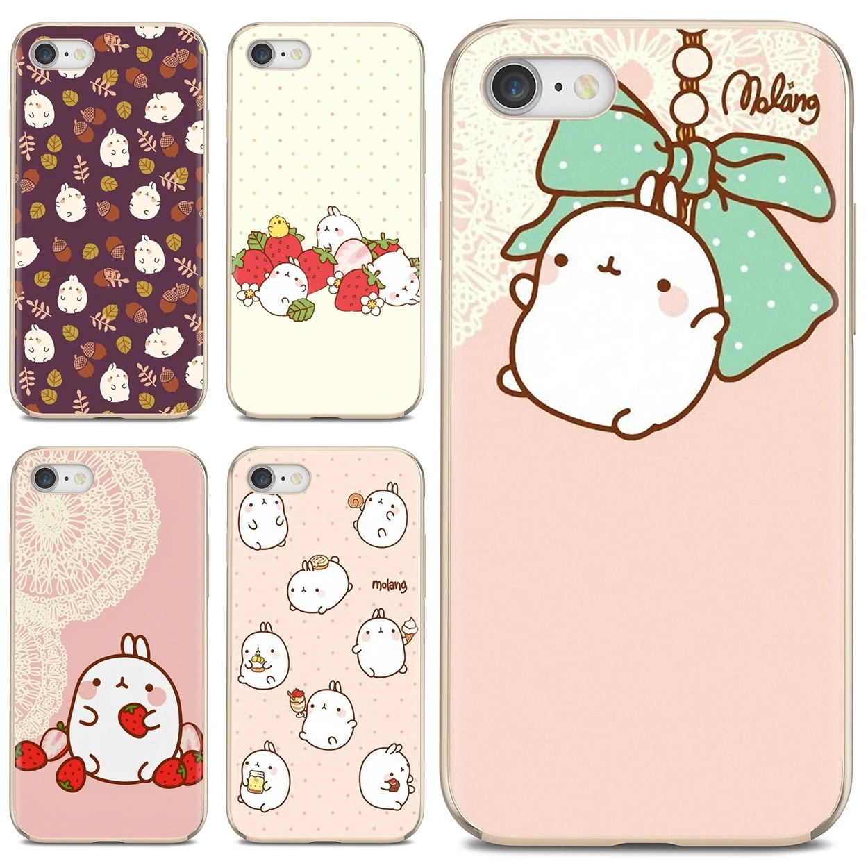 

Korea Cartoon Potato molang Pink Animal Soft Case For iPhone iPod Touch 11 12 Pro 4 4S 5 5S SE 5C 6 6S 7 8 X XR XS Plus Max 2020