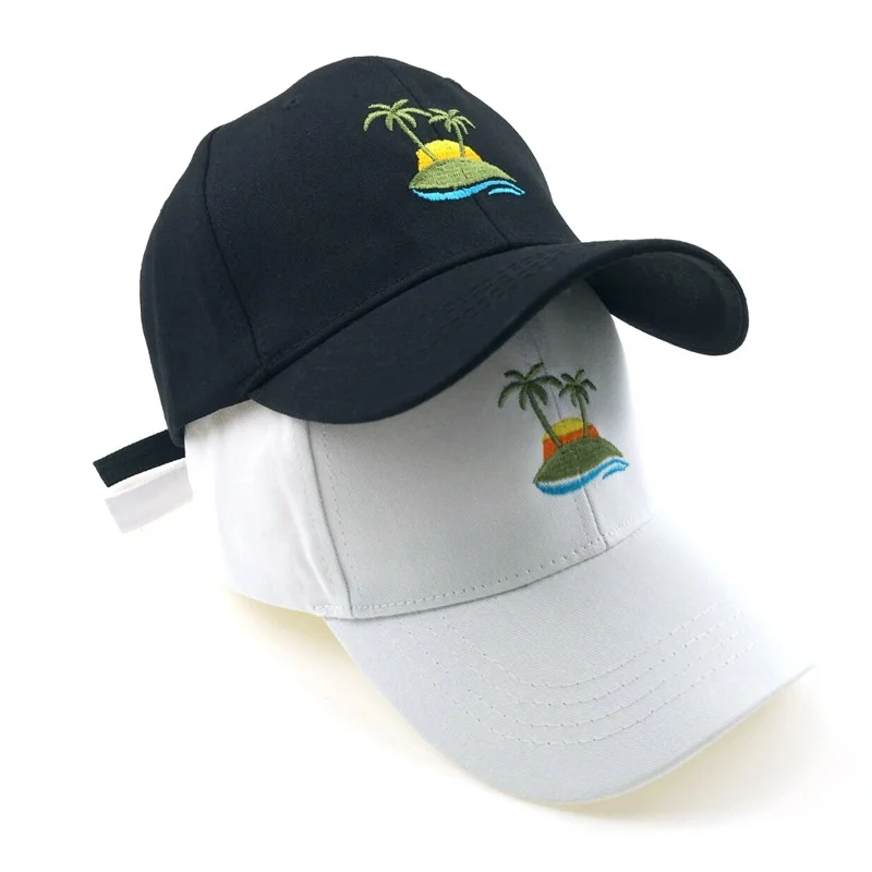 Новинка 2020 бейсболка шапка для папы Пляжная с деревьями вышивкой регулируемая