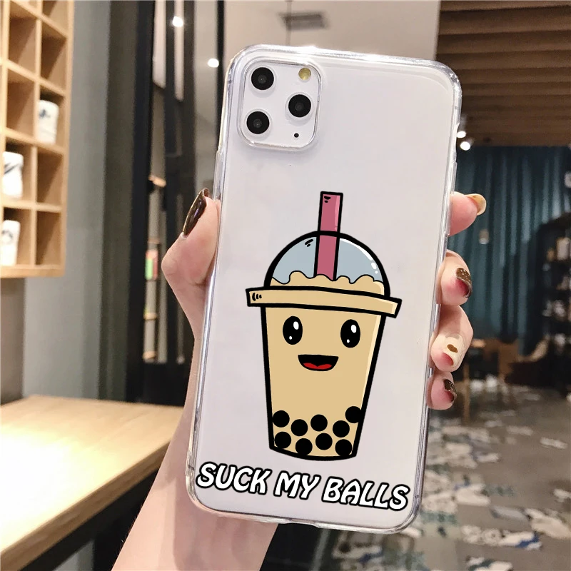 Жемчужный молочный чай ТПУ Мягкий силиконовый чехол для телефона iPhone11 11Pro Max X XR XS 8