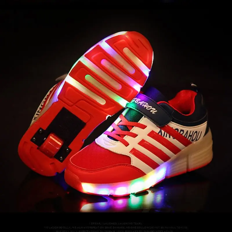 2019 светящиеся кроссовки Детские с колесиками детская обувь для девочек и