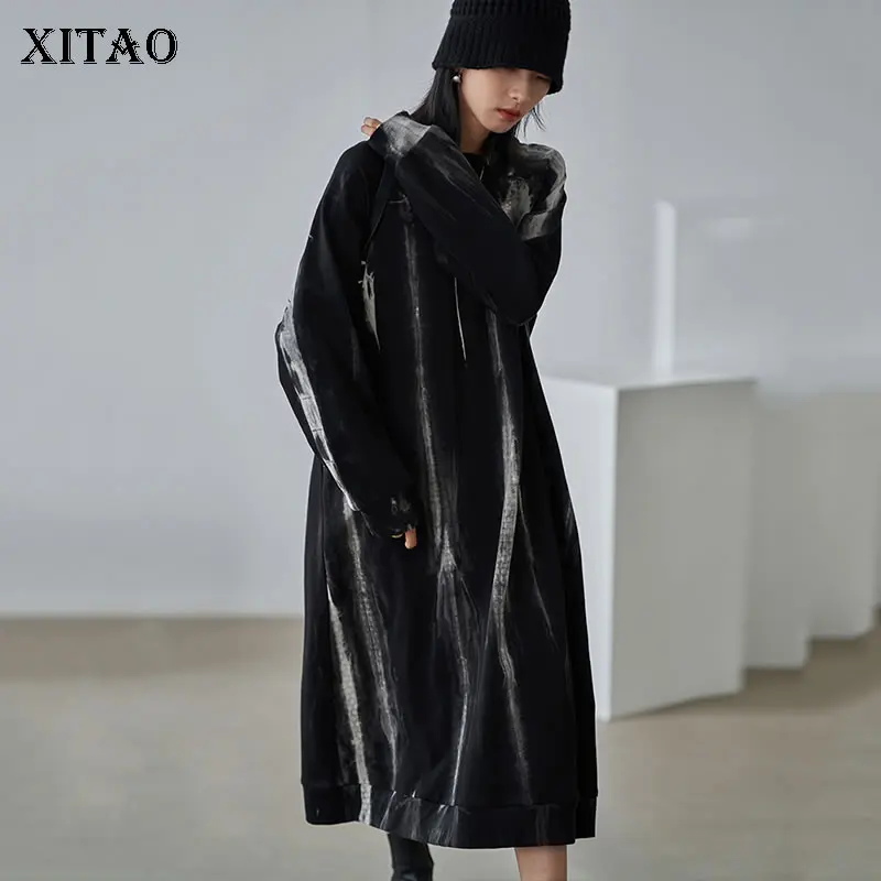 

XITAO Winter Vintage Dress Loose Fashion Casual Simplicity Large Size Long Sleeve Women Temperament Trendy 2021 New LDS0038