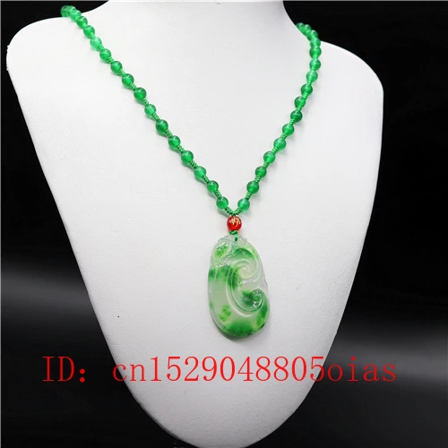 Ожерелье с подвеской из натурального зеленого изумруда нефритом Ruyi ювелирные