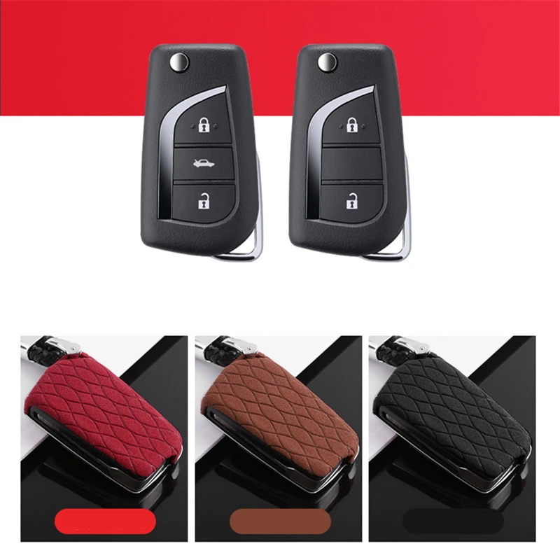 Флип Меховой чехол для автомобильного ключа Toyota Chr Auris Aygo Camry Corolla 200 Prado Crown Yaris Reiz