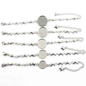 2 шт.лот, 12 мм, 14 мм, 16 мм, 18 мм, 20 мм, высокое качество, 316 браслет из нержавеющей стали, базовый браслет, пустые результаты, поднос, рамка, настройка, Камея