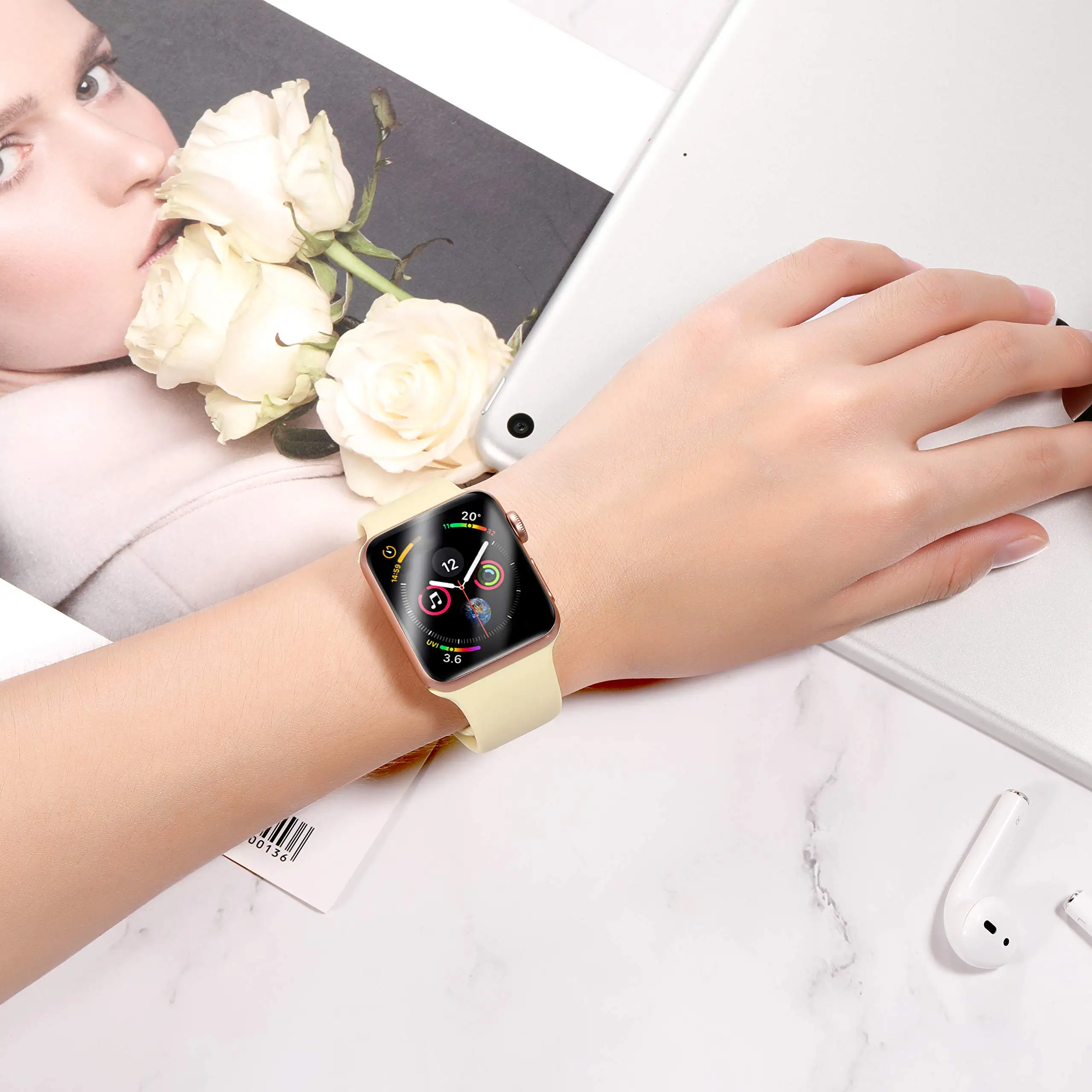 Мягкое стекло для Apple Watch 6 5 4 se 44 мм 40 iWatch серии 3 42 38 9D HD (не закаленное) пленка