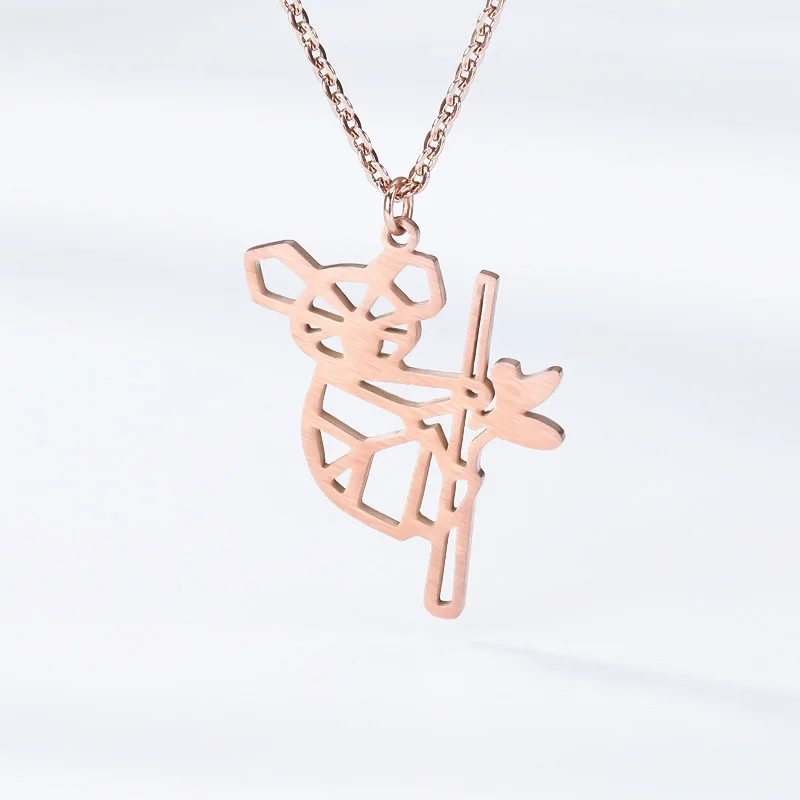 Ожерелье коала из нержавеющей стали золотого цвета колье Femme 2020 подарки лучшим