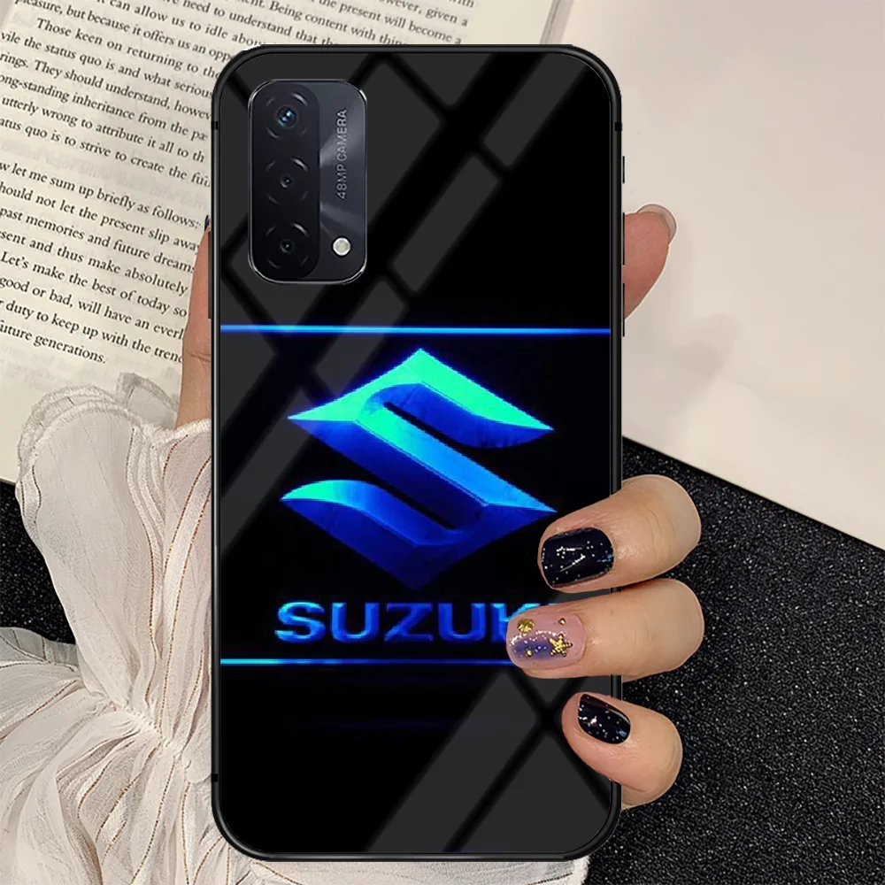 

SUZUKI Car logo Phone Tempered Glass Case Cover For oppo realme find a x c xt gt 2 53 3 6 7 50 11 Pro lite 5g Luxury Hoesjes