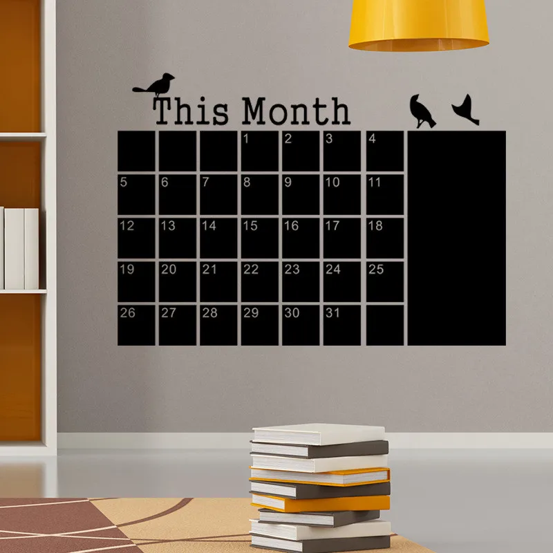 Diy ежемесячные наклейки на стену с доской календарь Виниловая наклейка съемные