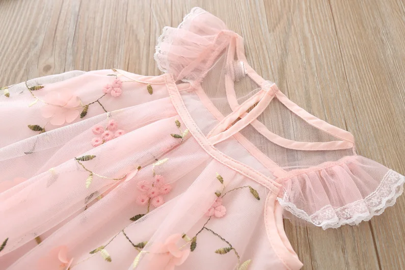 Летнее свадебное платье для девочек белое кружевное принцессы с цветами|Платья| |