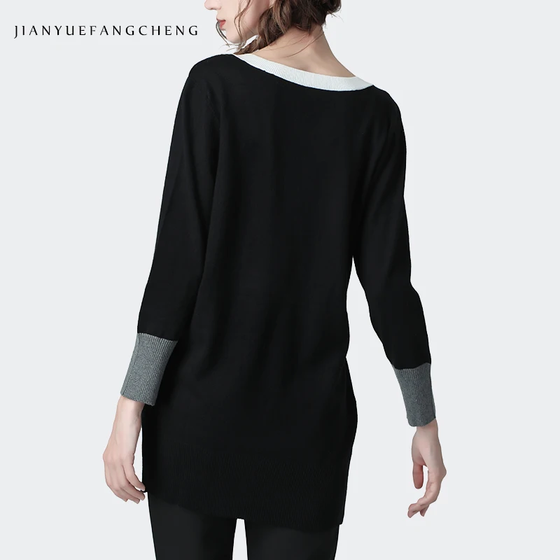 100% хлопок женский свитер с пайетками длинными размера плюс ВЯЗАННЫЙ ПУЛОВЕР