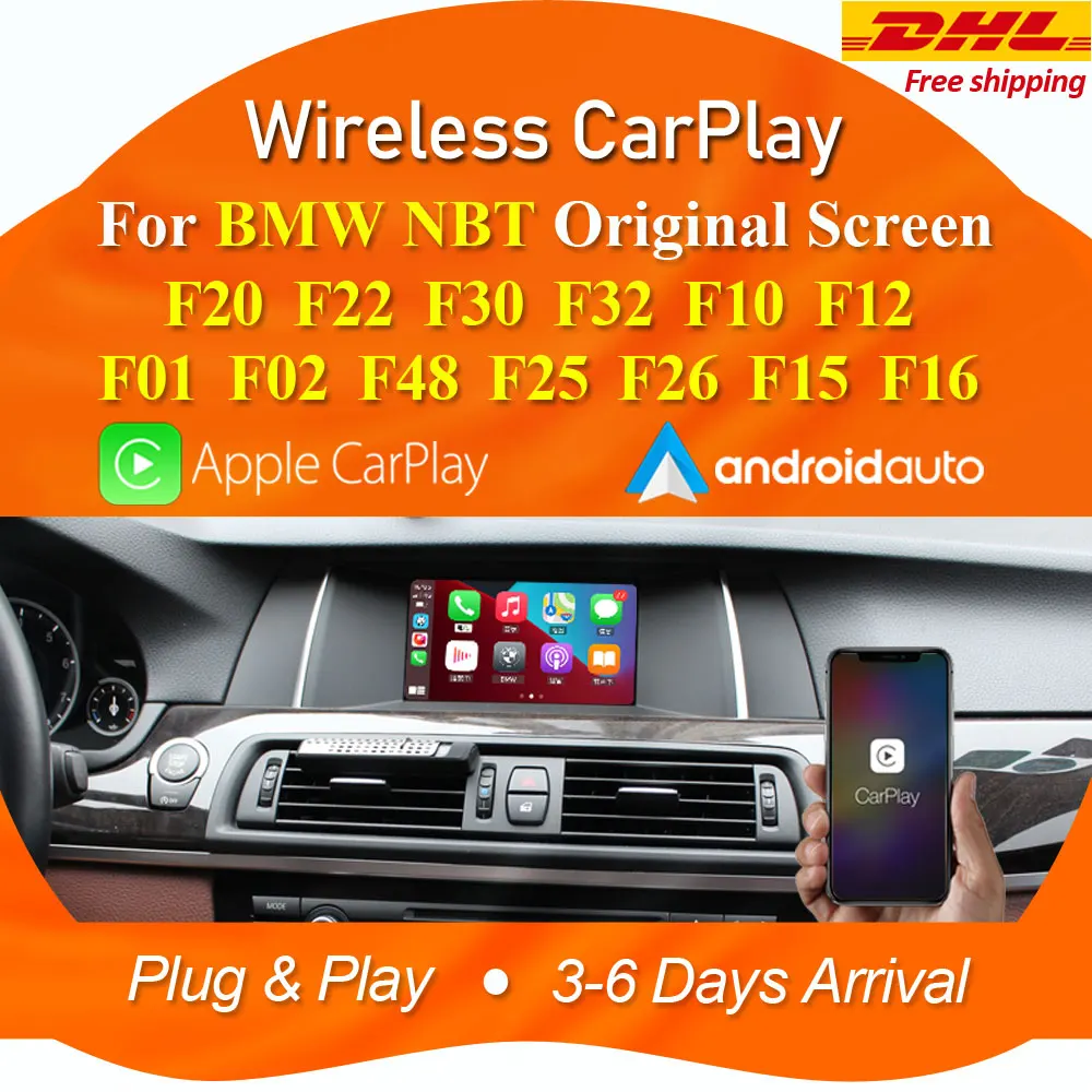 Беспроводной CarPlay Android автомобильный интерфейсный бокс для BMW F20 F22 F30 F32 F10 F12 F01 F48 F25