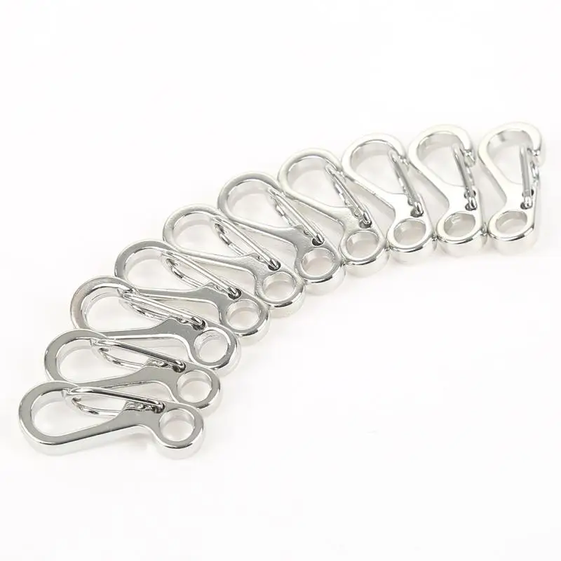 

10PCS 2.5*1.0cm SF Spring Backpack Clasps Climbing Carabiners EDC Keychain Camping Bottle Hooks Paracord Tactical Survival Gear