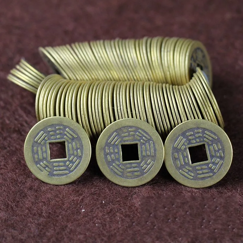 

LAOJUNLU Imitation Antique Copper Coins Square Hole Money Movie Props Lucky Fortune Five Emperors Ten, 24mm Lucky Fortune