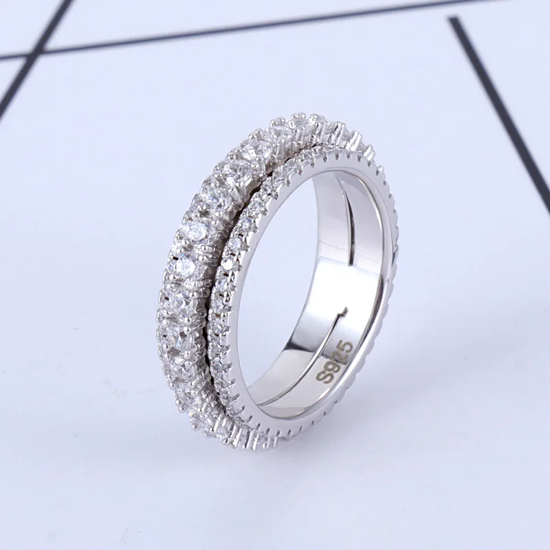 Горячие женщины медное зубчатое кольцо спиннинг вращающийся циркон палец