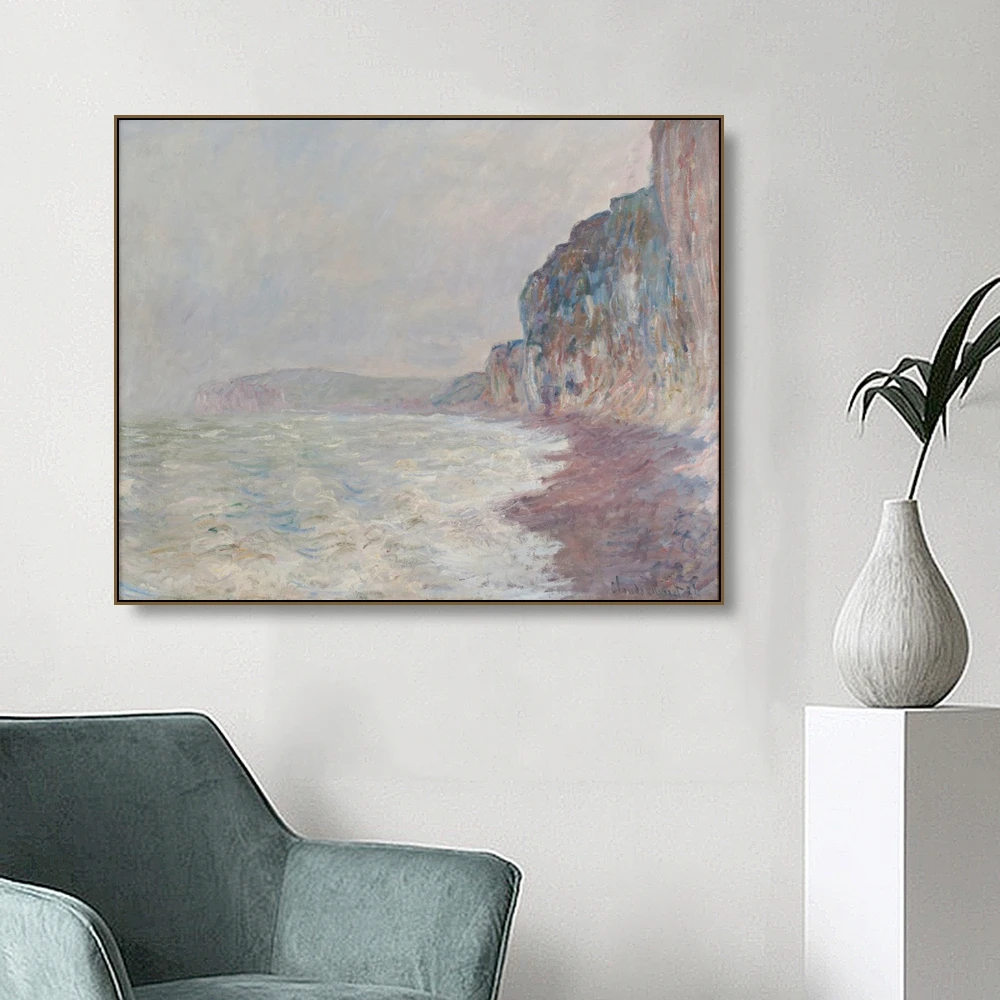Скалы серая погода от Monet Настенная картина холст с печатью постера живопись