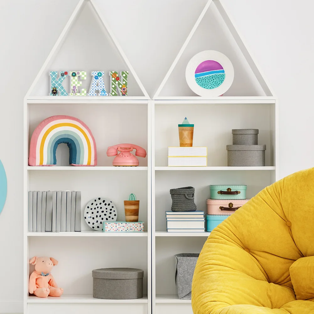 DIY мультфильм FUNLIFE 3D детский робот наклейка на стену 26 прописных букв детская