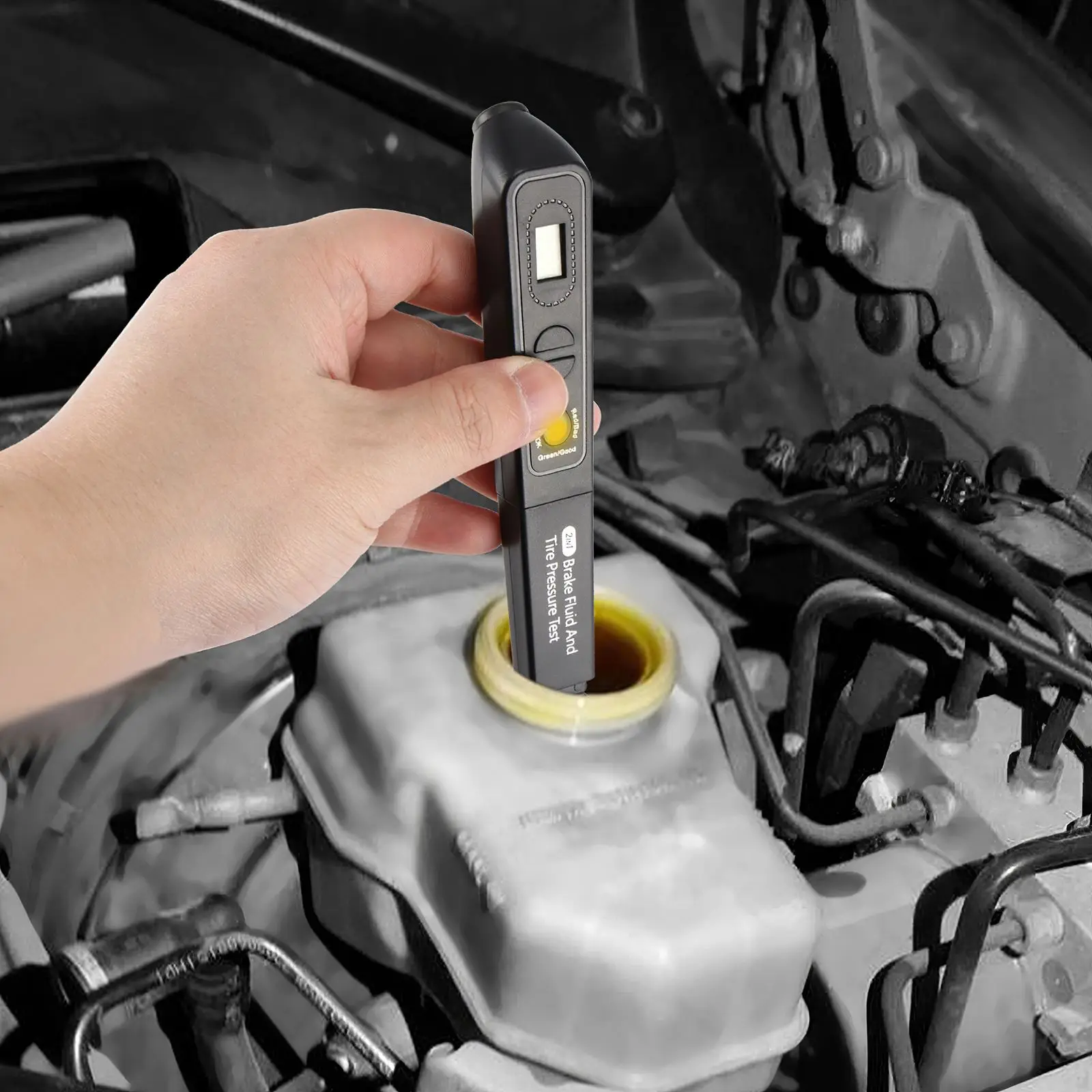 

Brand new two-in-one brake fluid tire pressure test pen digital car tire pressure monitoring sensor measuring pen car truck tool
