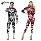 Цветное платье для косплея Эр, черепа, призрак, скелет, 3D принт, Хэллоуин, костюмы для косплея, боди, эластичные Комбинезоны для карнавала Вечерние