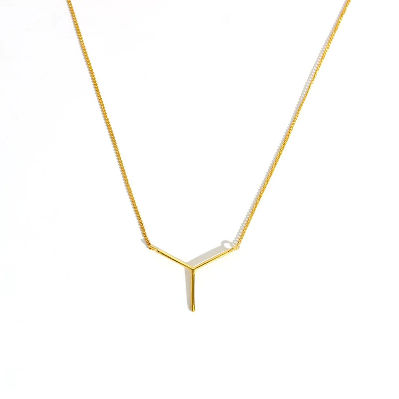 

European and American simple temperament letter Y necklace female design sense clavicle chain accessories necklace