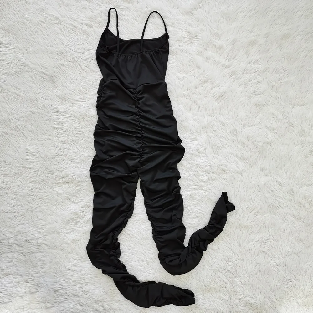 Повседневный комбинезон на бретелях-спагетти спортивные штаны облегающие