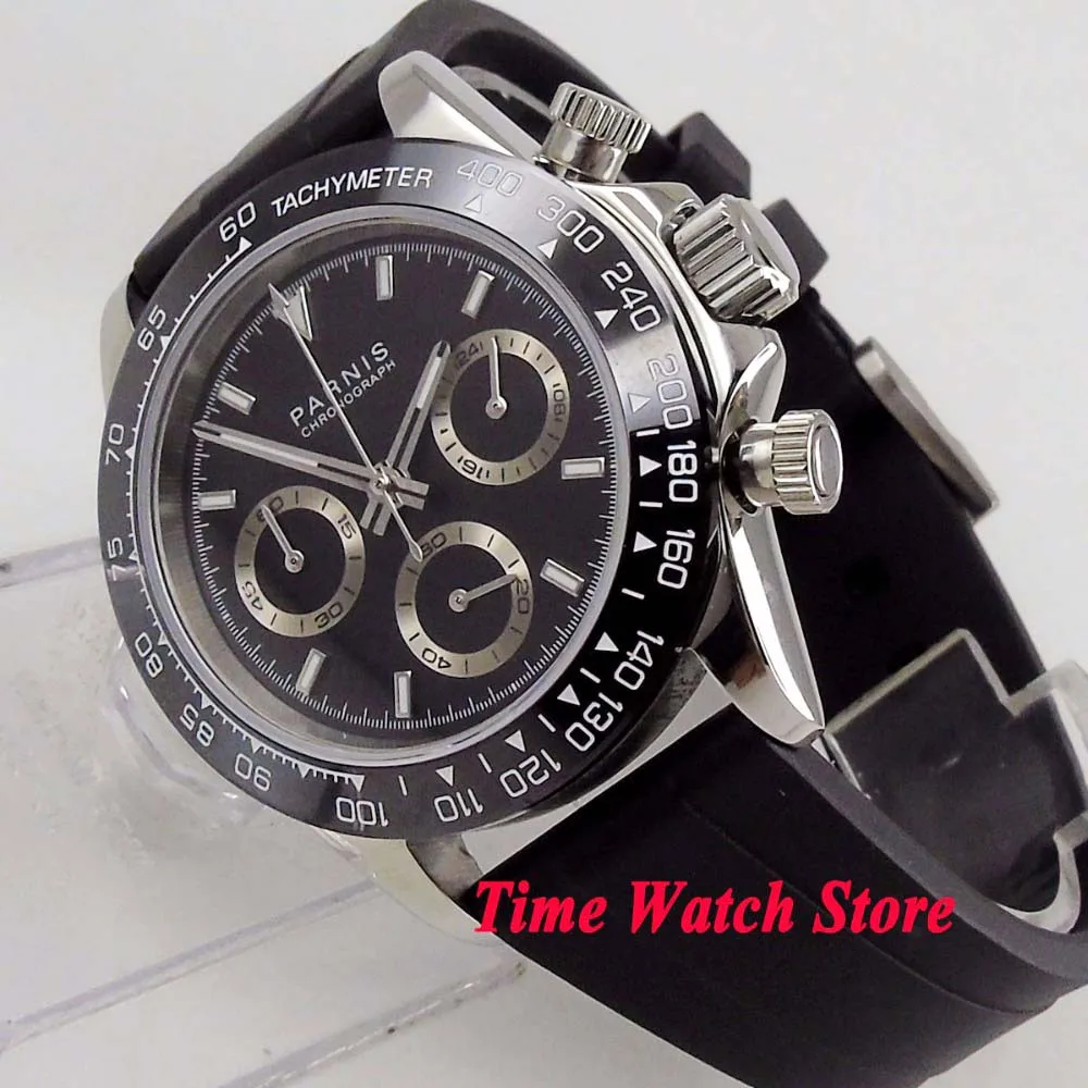 Мужские Кварцевые водонепроницаемые часы с хронографом и резиновым ремешком 39