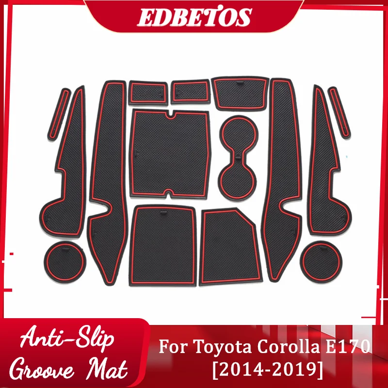 

For Toyota Corolla 2014 2015 2016 2017 2018 E170 Anti-Slip Rubber Cup Cushion Door Mat Accessories Car Styling Sticker