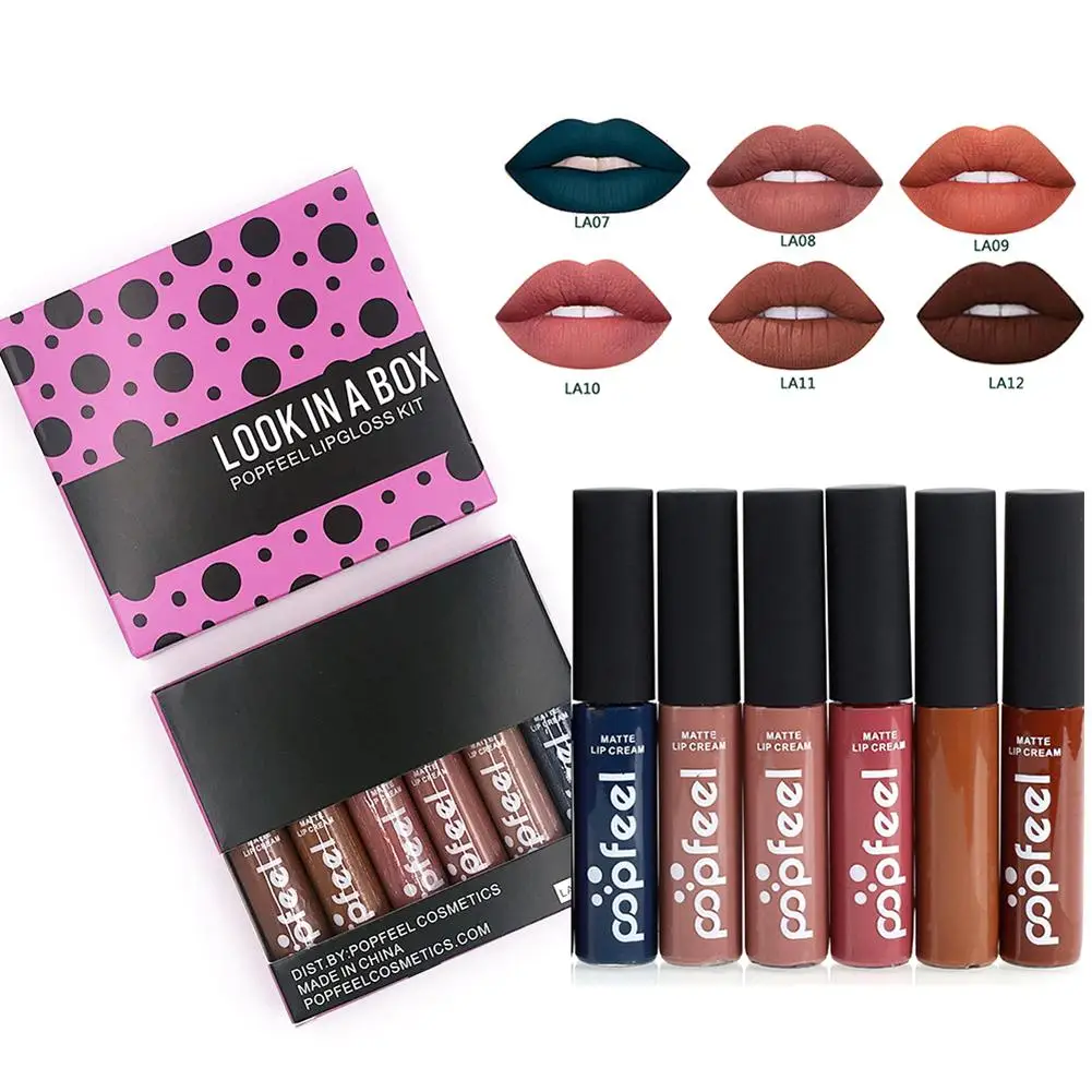 

5PCS Liquid Lipstick Set Long-Lasting Matte Lip Stick Make Up Waterproof Velvet Nude Sexy Lip Gloss Cosmetics Kit