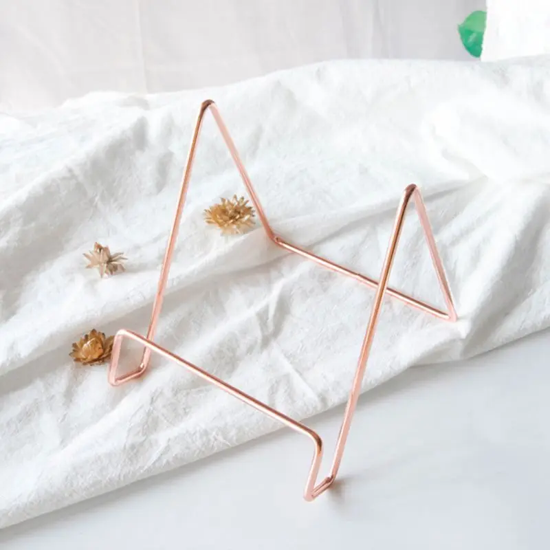 

Creative Geometric Storage Rack Simple Wrought Iron Organizer Tablet Book Newspaper Multifunction Display Stand Holder Gifts
