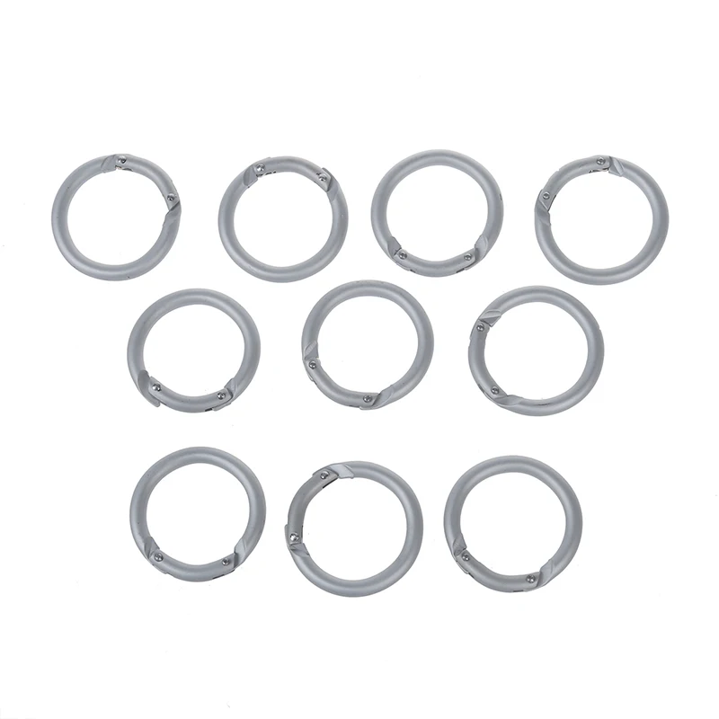 10 серебряных круглых карабинов пружинный карабин крючок брелок для ключей