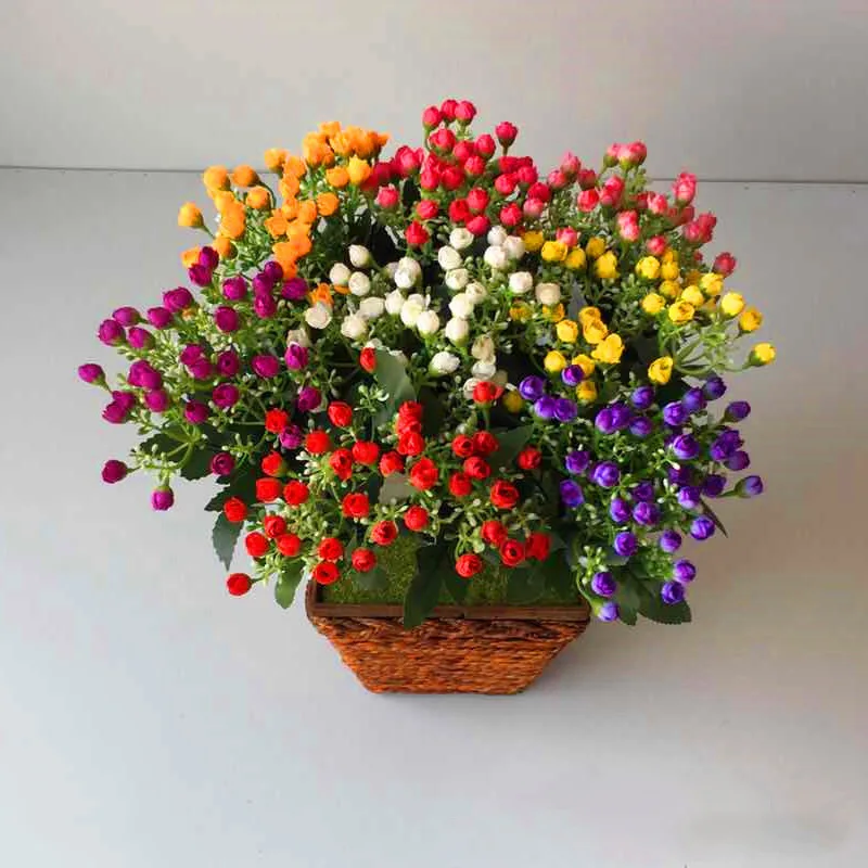 1 шт. шелковые Маленькие искусственные розы Миланский цветок чайные вечерние