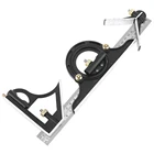 Набор угловых линейки 3 в 1, 300 мм, угловой транспортир на 180 градусов, угломер, спиртовой уровень, угловая линейка, измерительные инструменты