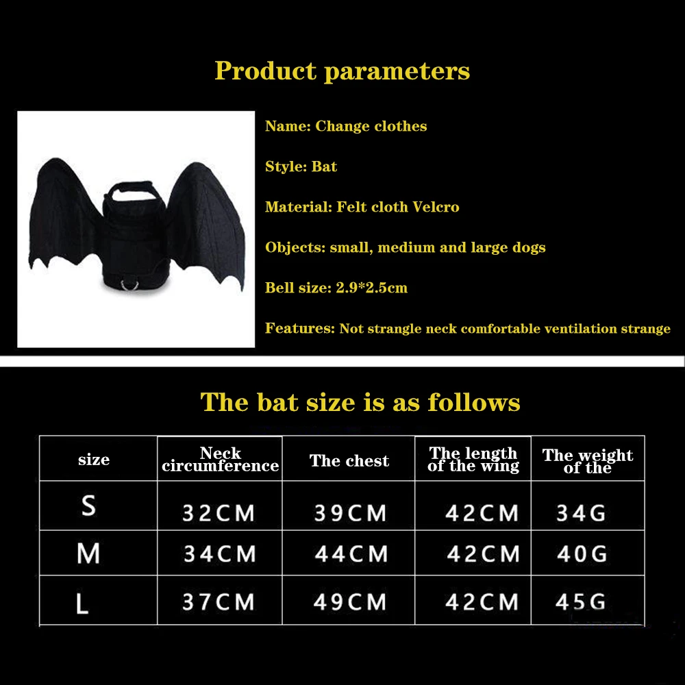 

Cute Bat Wings For Pet Dog Cat Costumes Halloween Christmas Cosplay Clothing Funny Xmas Costumes Props Dress Up Pet Accessories
