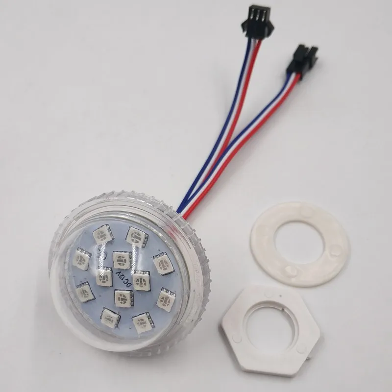 Адресуемый 45 мм светодиодный пиксельный светильник 12 светодиодов 5050RGB 2 88 Вт IP66