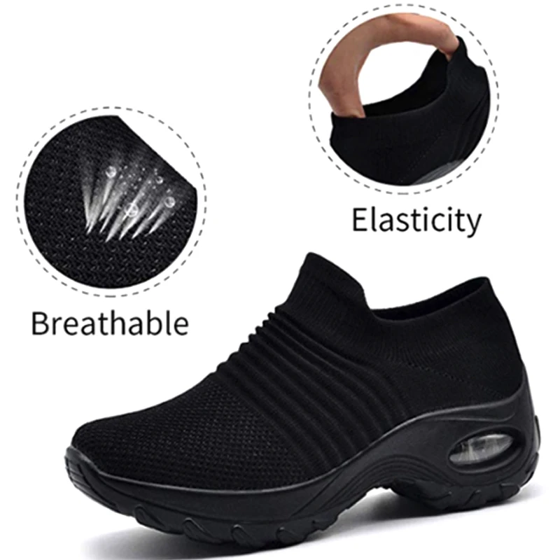 

New Arrival Women Walking Shoes Super Soft Height Increase Travel Outdoor Shoes
