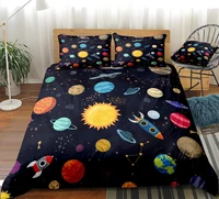 galaxy duvet cover set cartoon planet bedding set galaxy bed linen kids teens beds set starry home textile microfiber bedclothes