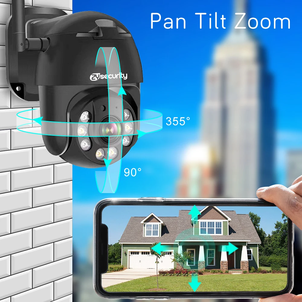 IP-камера наружного видеонаблюдения HD 1080P Wi-Fi H.265 металлическая Черная |