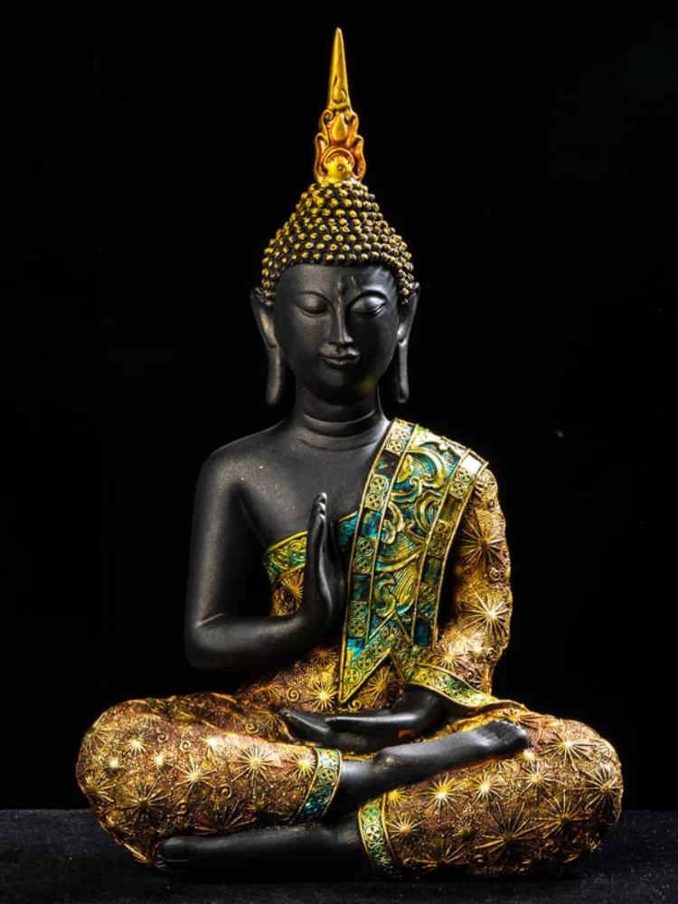Статуя Будды Большой Тайский Будда статуя Зеленая Смола ручной работы буддизм