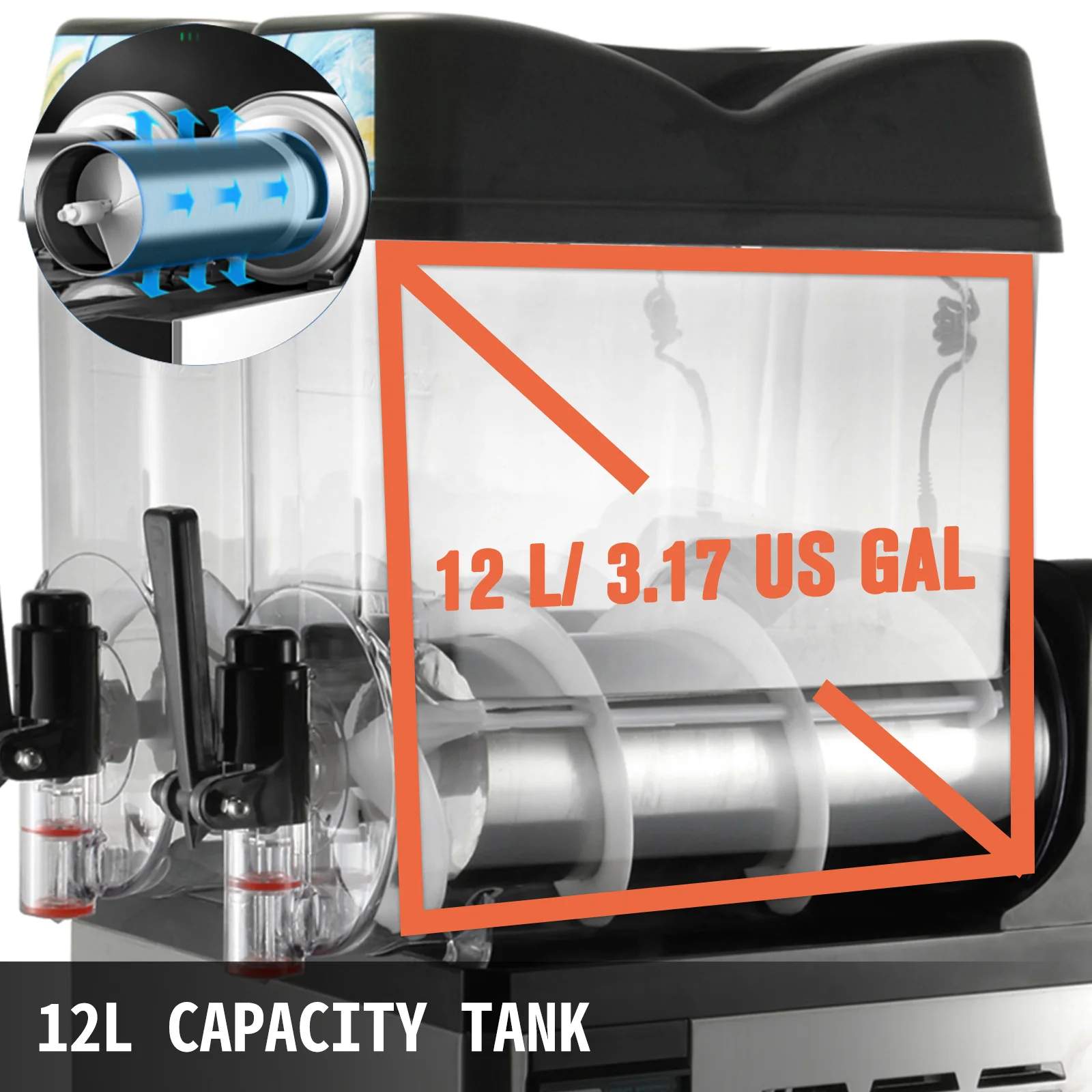 VEVOR 2x12L Slushy машина для приготовления смузи из Замороженных Напитков двойной бак