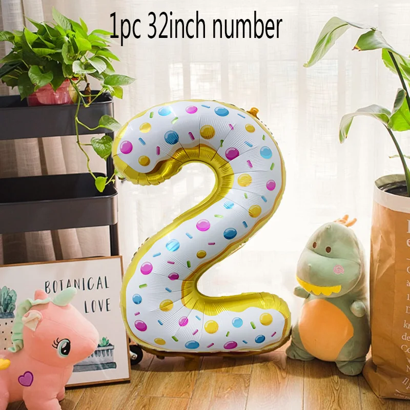 32-дюймовый имитация мороженого цифровой алюминиевый воздушный шар Пончик